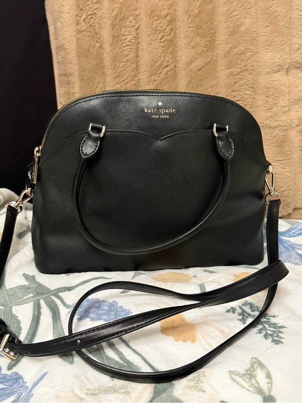 ♠️🔥Kate Spade New York Maise Black Saffiano Leather Satchel Crossbody🔥♠️